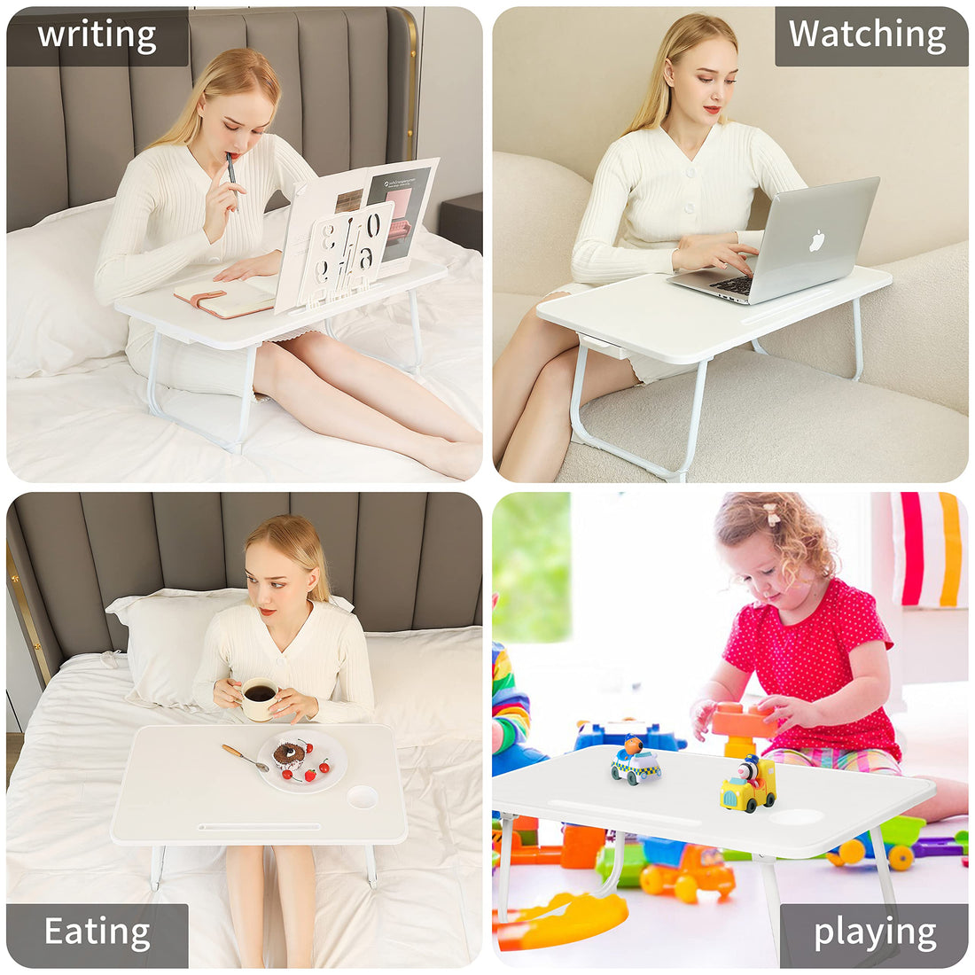 Extra Large 28"x16" Foldable Laptop Bed & Floor Table – Brown