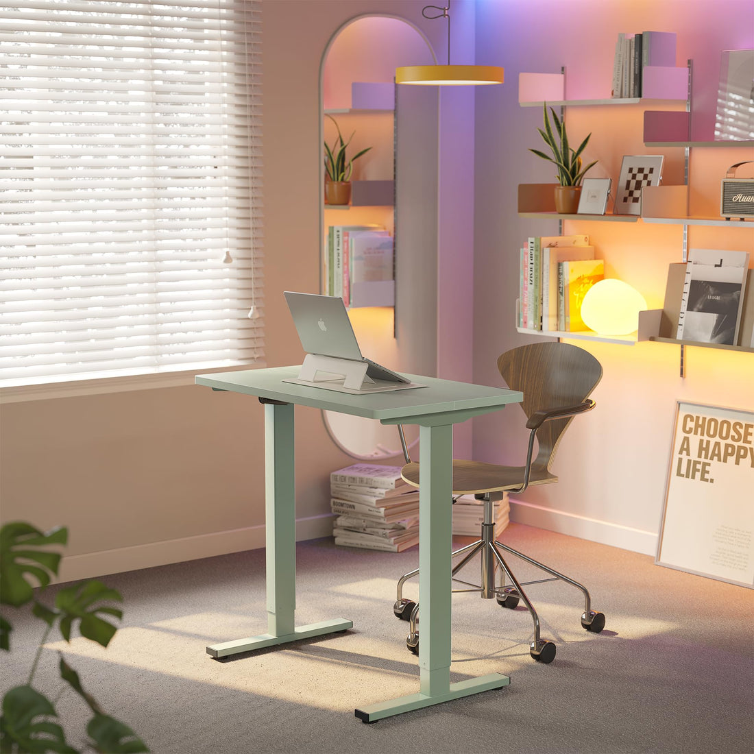 HUANUO 32" Electric Standing Desk, Light Walnut