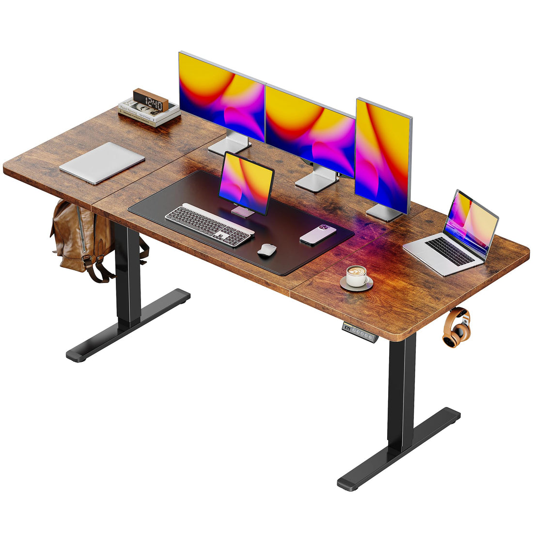 Huuger 55"x28" Large Electric Standing Desk, Black