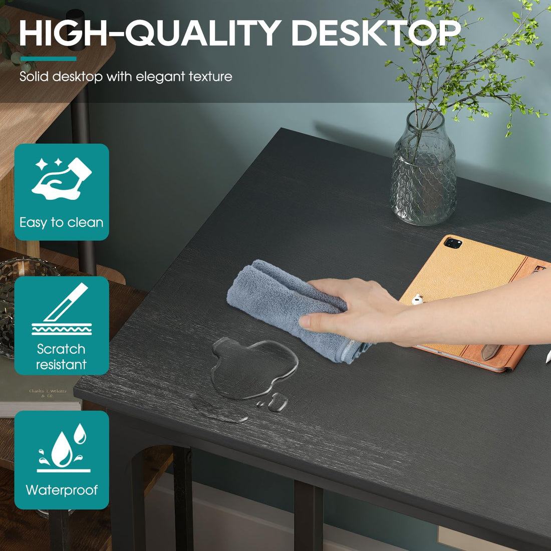BestOffice 32" Modern Computer Desk, Black