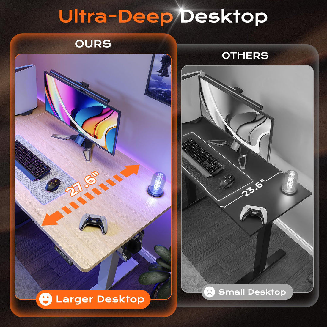 Huuger 55"x28" Large Electric Standing Desk, Black