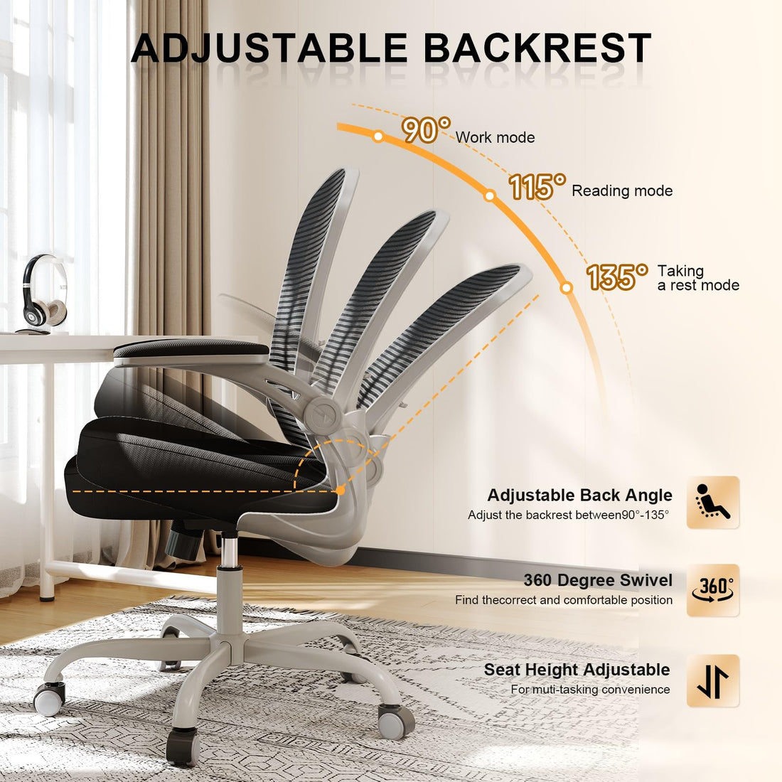 High Back Mesh Office Chair, Ergonomic