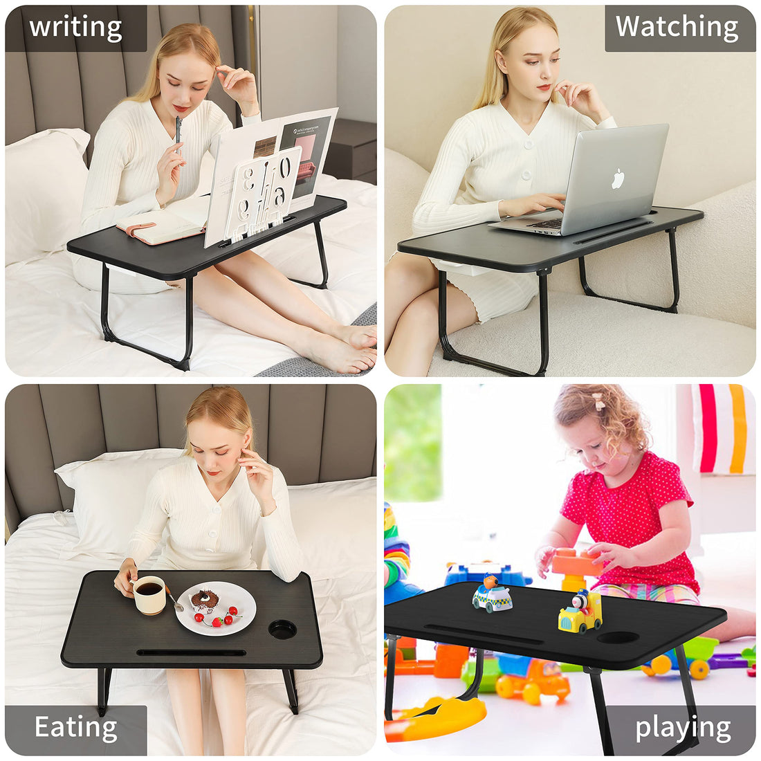 Extra Large 28"x16" Foldable Laptop Bed & Floor Table – Brown