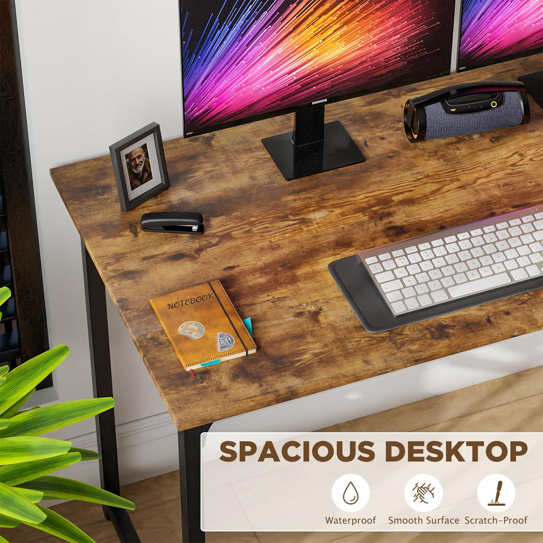PayLessHere 32" Black Computer Desk with Metal Frame