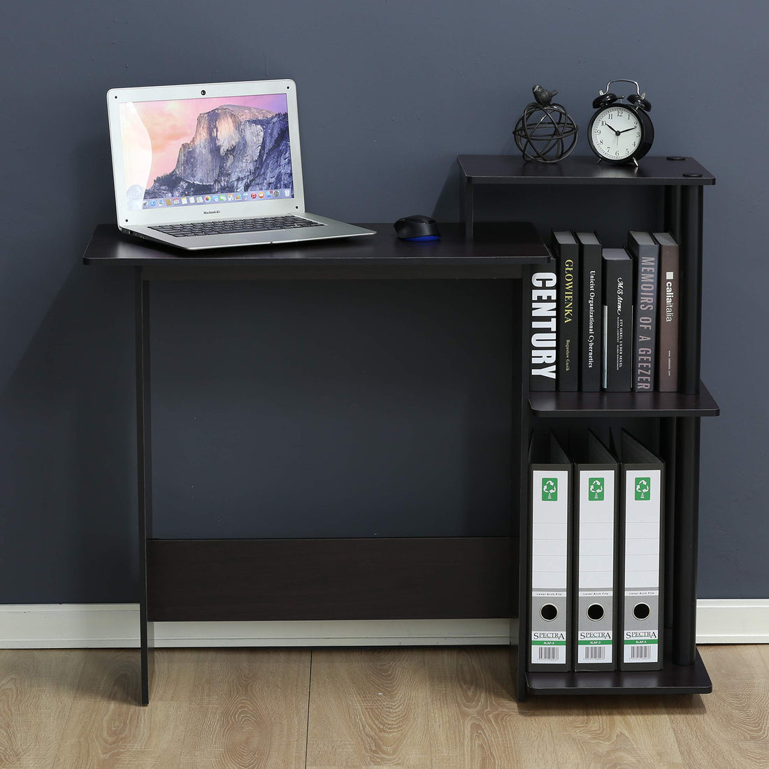 Furinno Compact Computer Desk, Walnut/Black