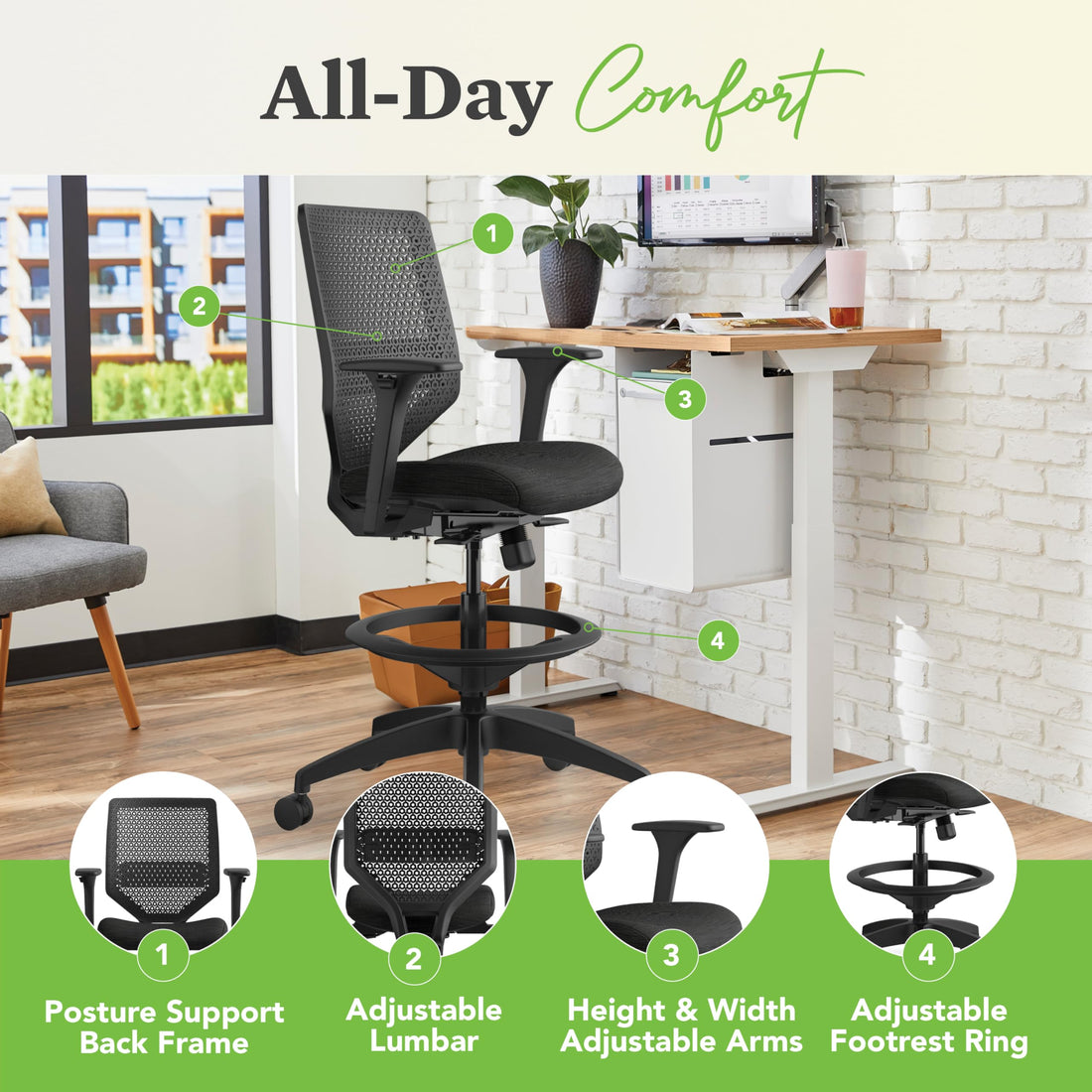HON Solve Ergonomic Mesh Office Chair, Black