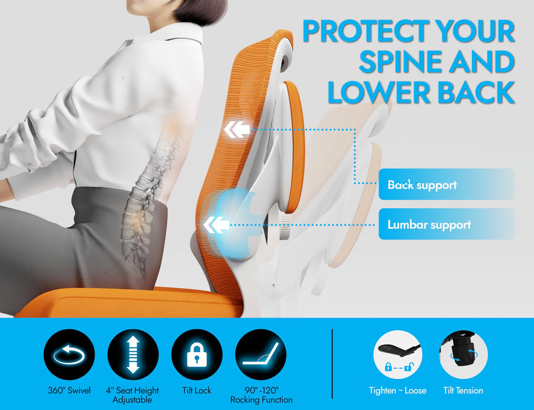 Ergonomic Office Chair, Grey Gold