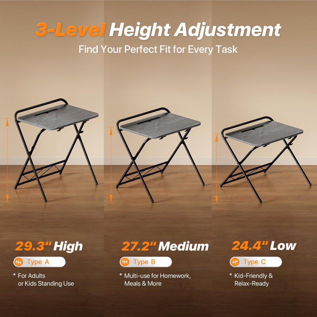 Huuger 24" Folding Desk, Rustic Brown