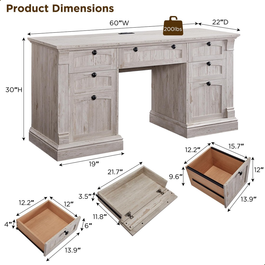 OKD 60" L-Shaped Executive Desk with Hutch & Storage