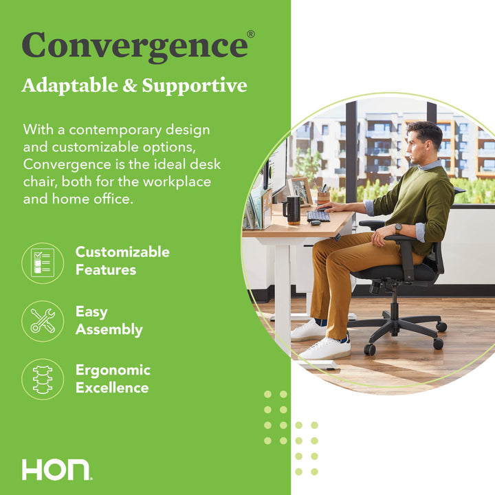 HON Convergence Ergonomic Office Chair, Black