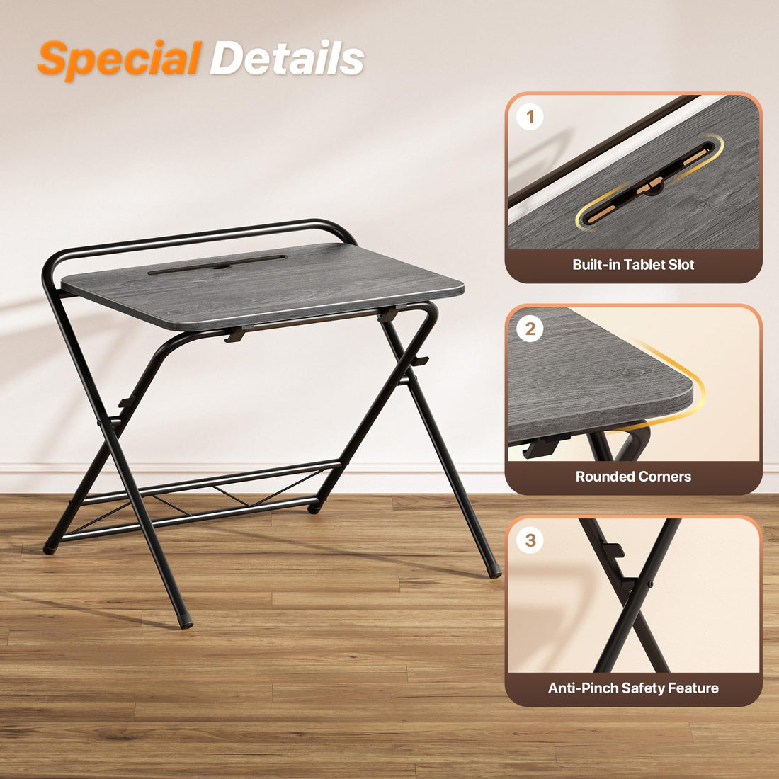 Huuger 24" Folding Desk, Rustic Brown