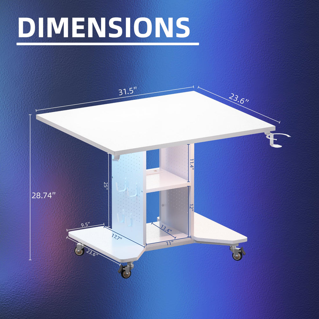 Pamray Small Rolling Gaming Desk, Pink