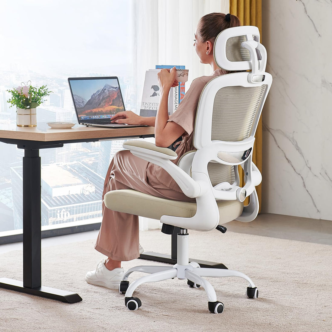 TRALT Ergonomic High Back Office Chair, Black