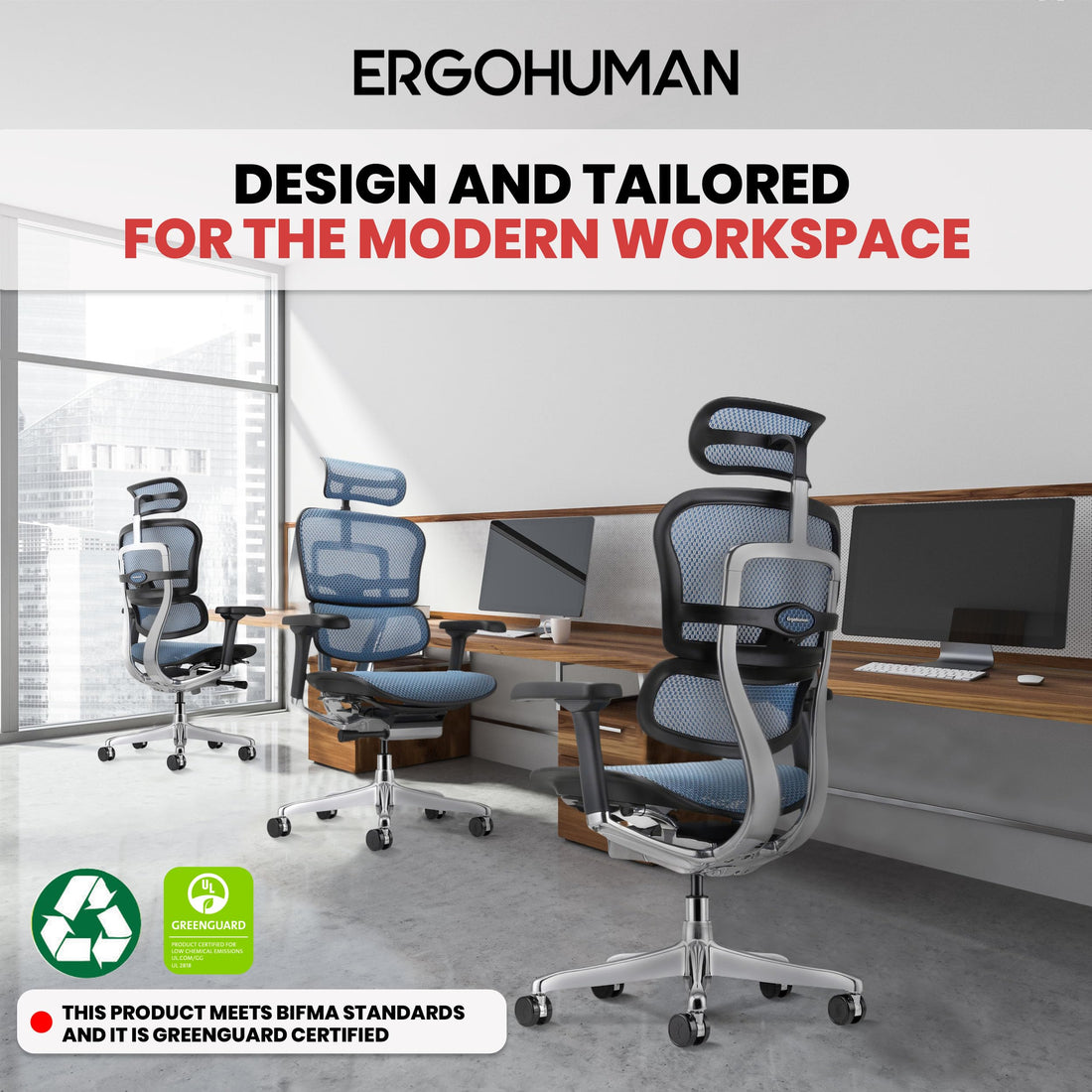 Ergohuman Eurotech Mesh Chair, Black