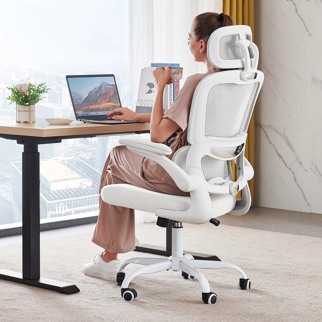 TRALT Ergonomic High Back Office Chair, Black