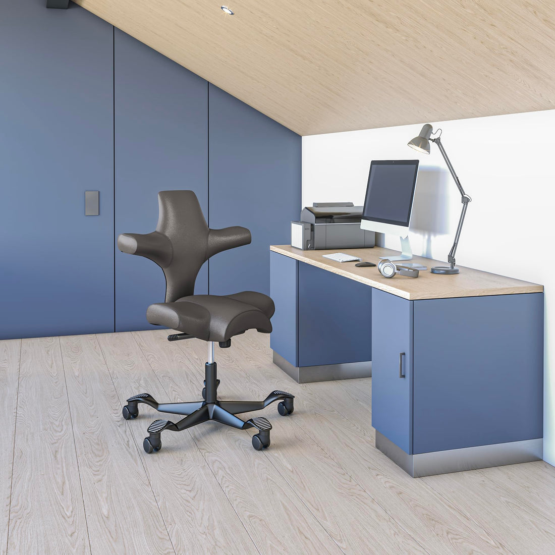 HAG Capisco Adjustable Desk Chair, Chestnut Brown