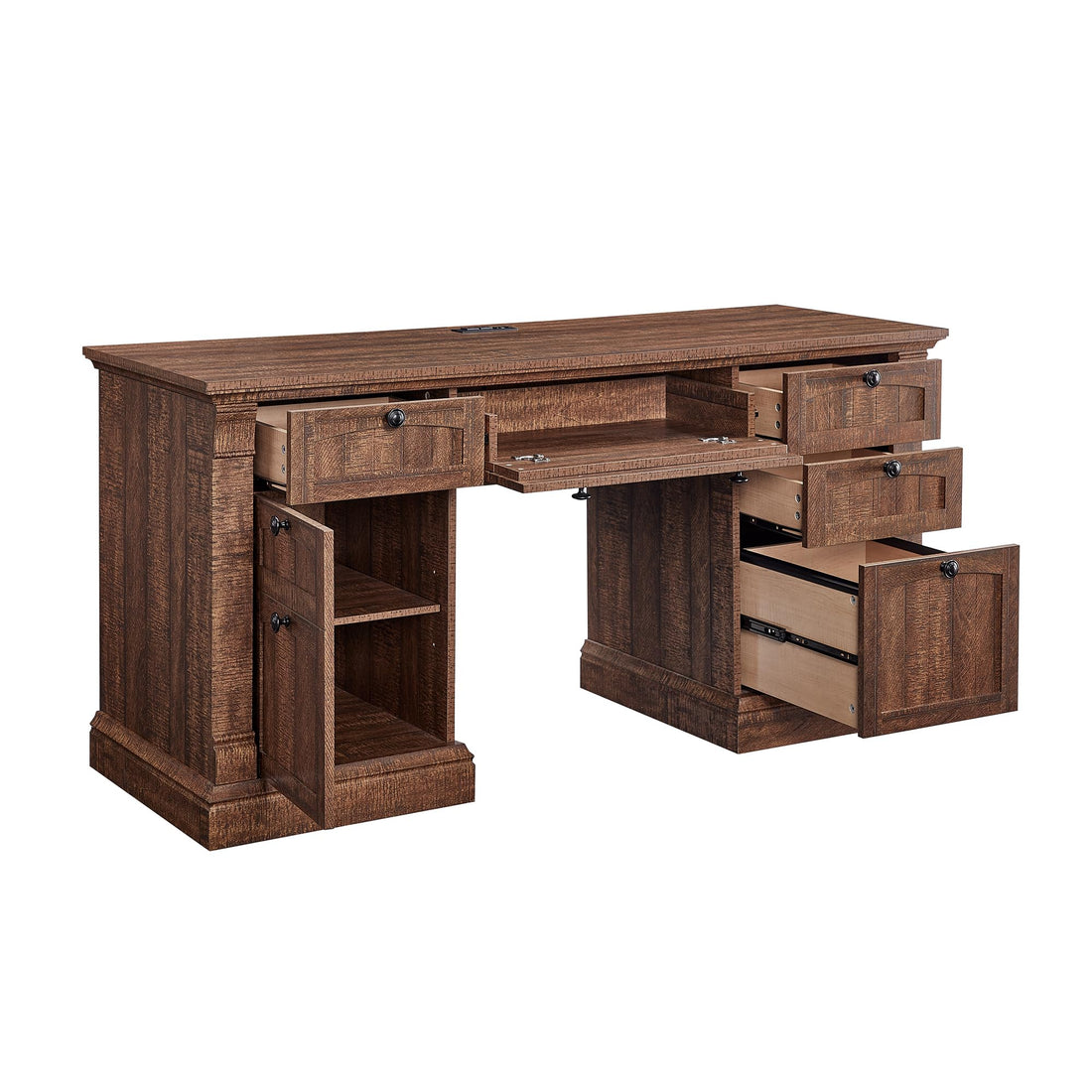OKD 60" L-Shaped Executive Desk with Hutch & Storage
