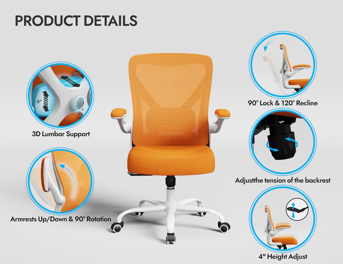 Ergonomic Office Chair, Grey Gold