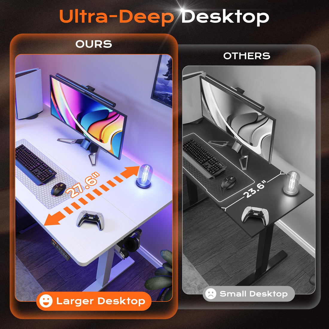 Huuger 55"x28" Large Electric Standing Desk, Black