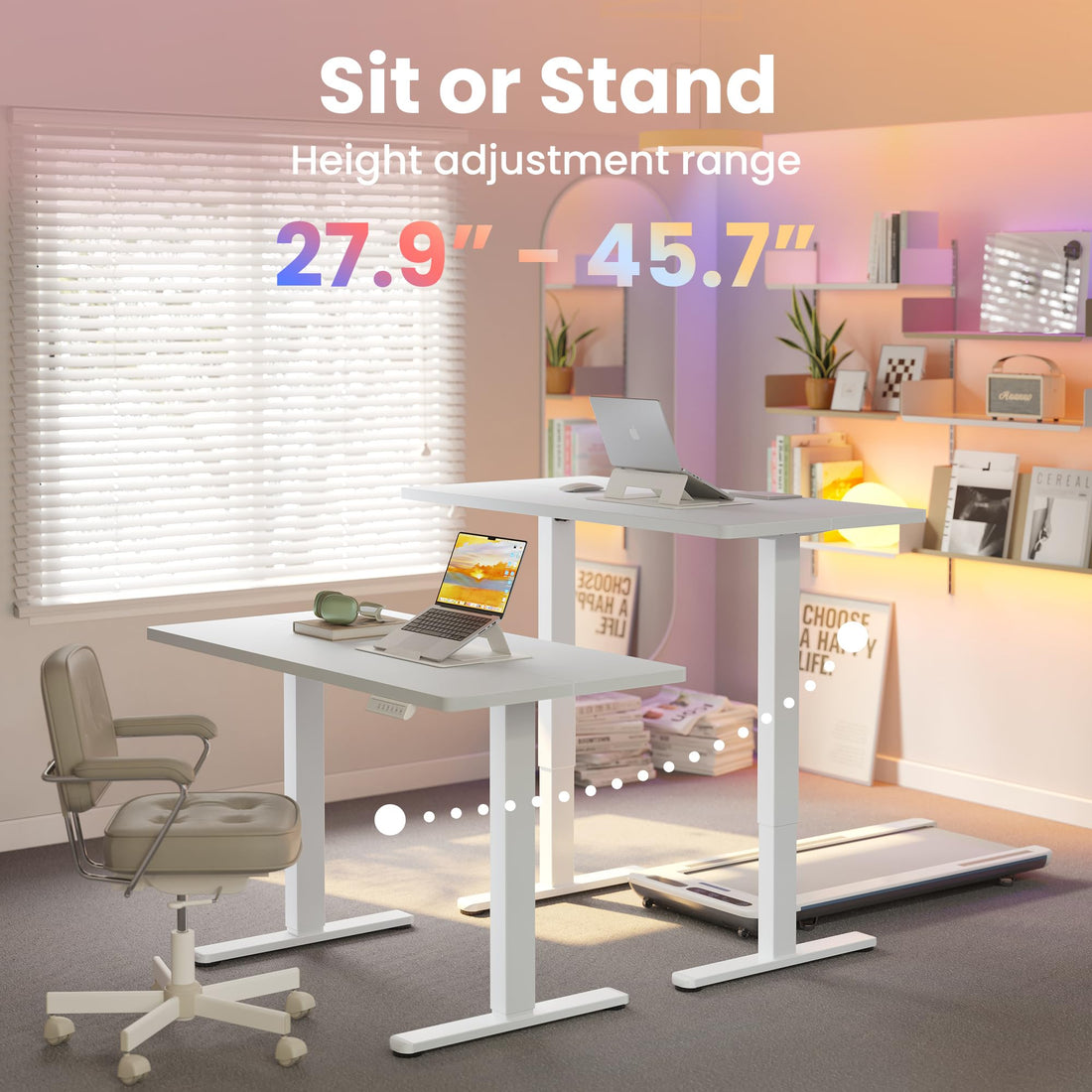 HUANUO 32" Electric Standing Desk, Light Walnut