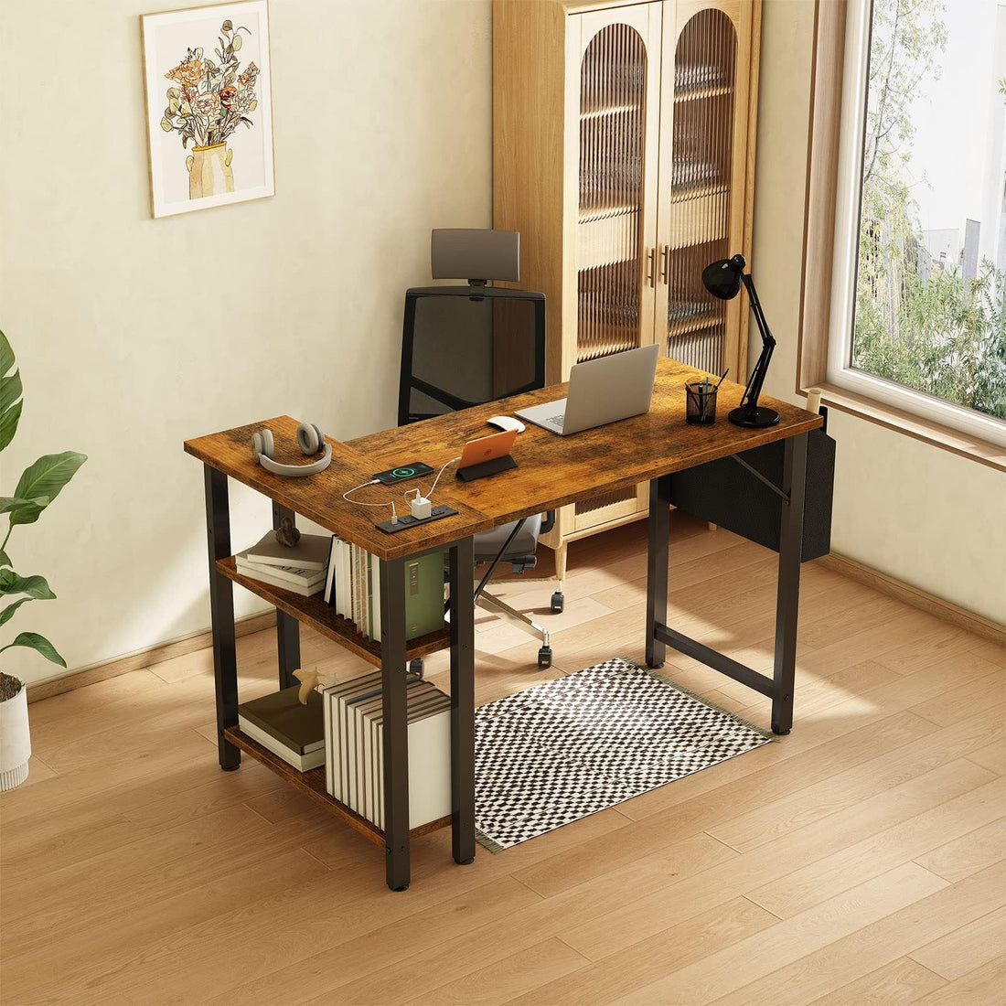 Lufeiya 40" White L-Shaped Desk