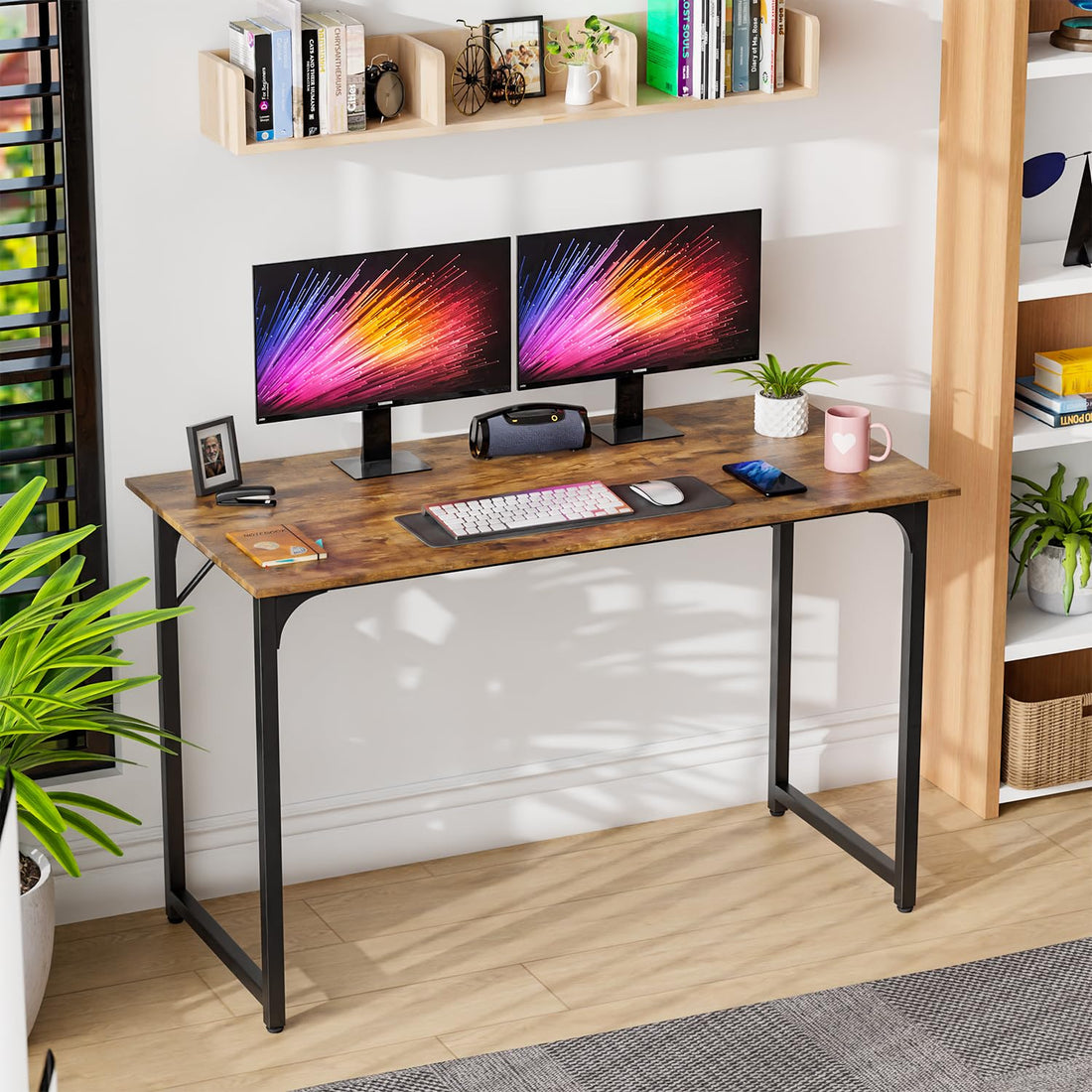 PayLessHere 32" Black Computer Desk with Metal Frame