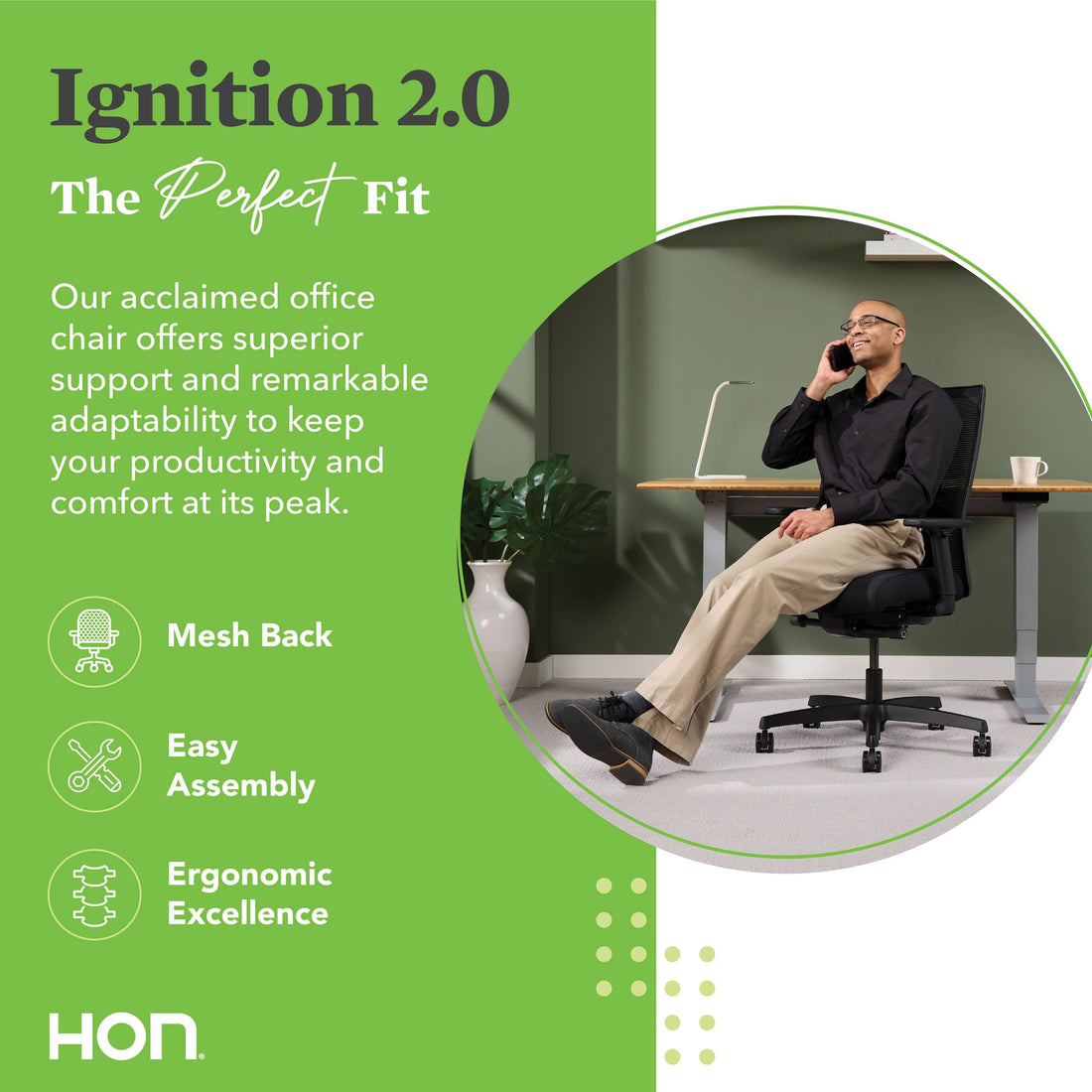 HON Ignition 2.0 Office Chair, Black