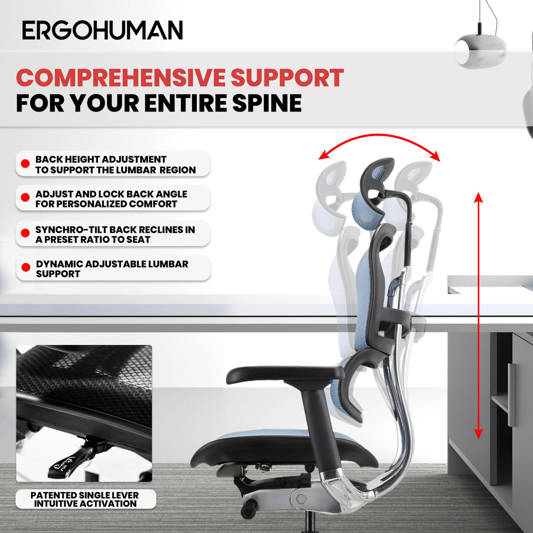 Ergohuman Eurotech Mesh Chair, Black