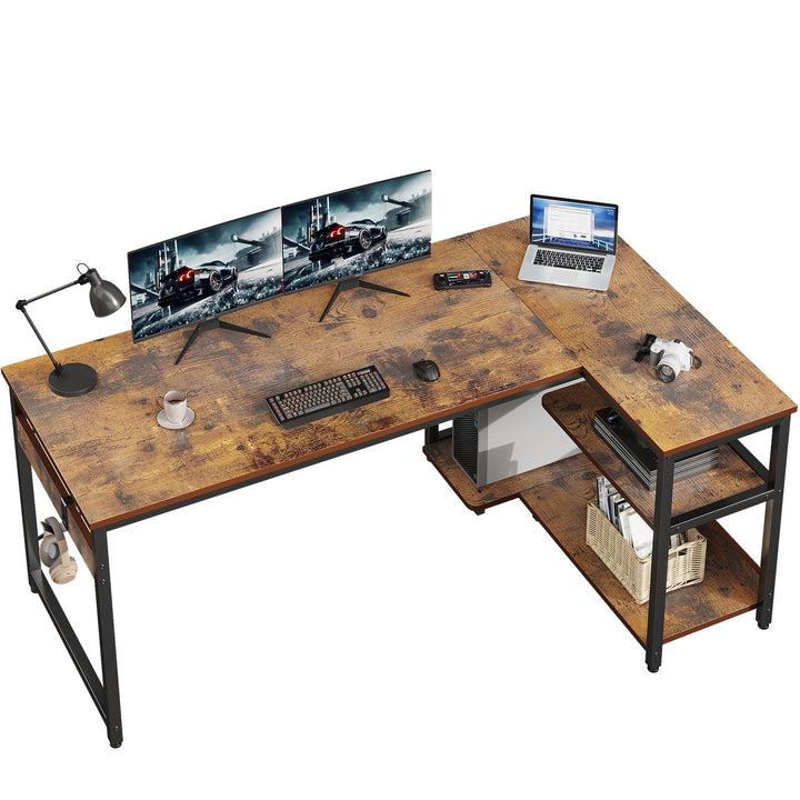 Casaottima 40" L-Shaped Desk with Shelves