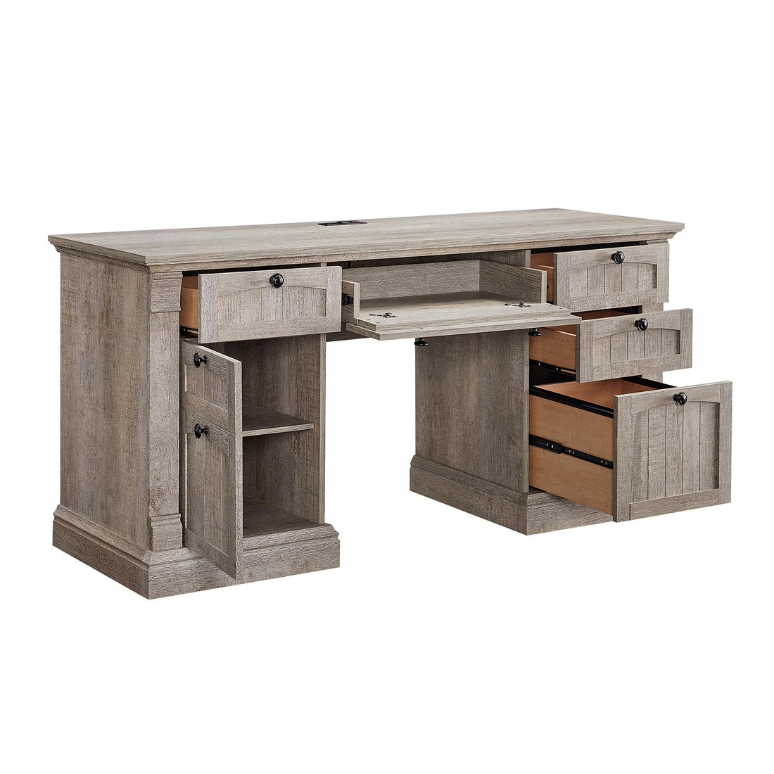 OKD 60" L-Shaped Executive Desk with Hutch & Storage