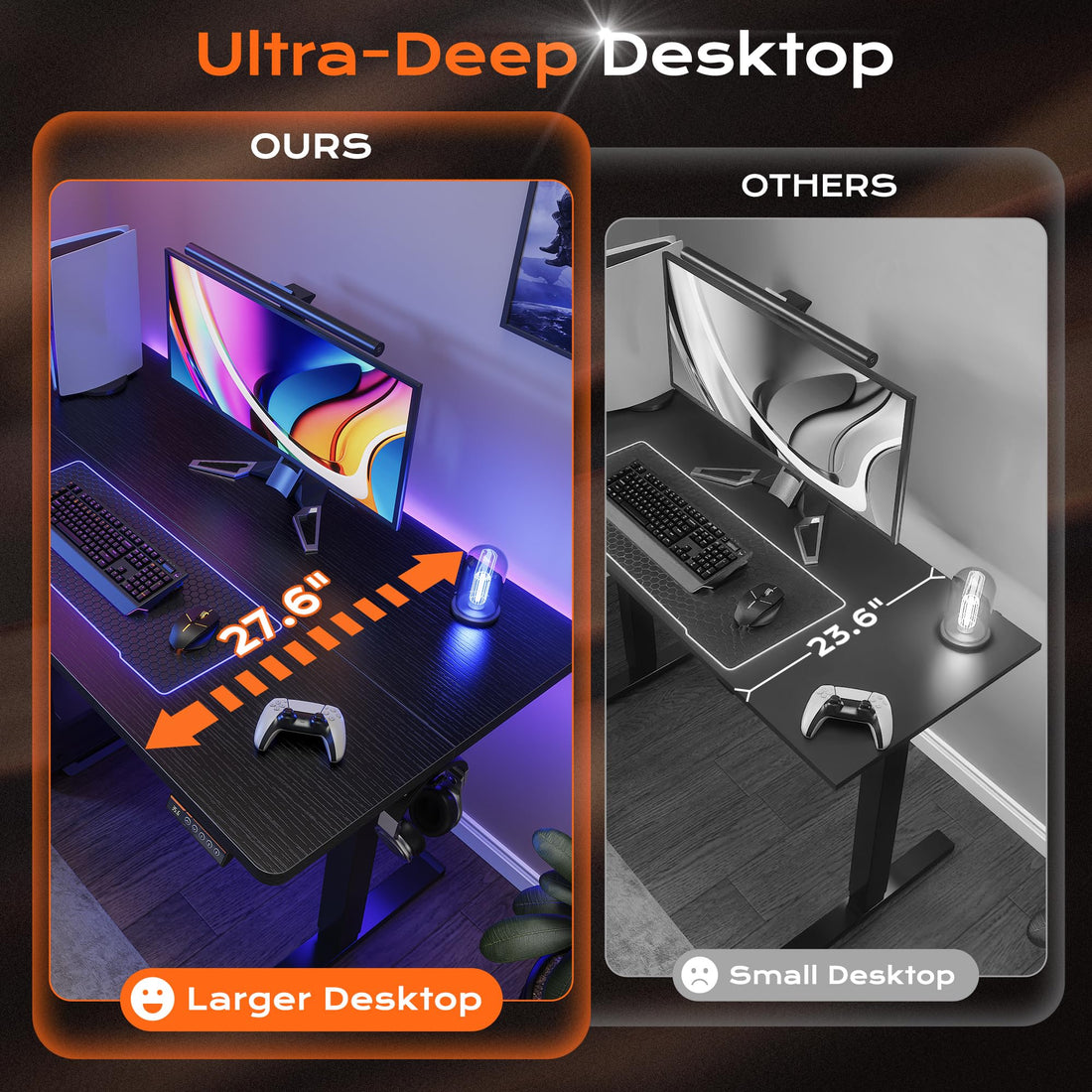 Huuger 55"x28" Large Electric Standing Desk, Black