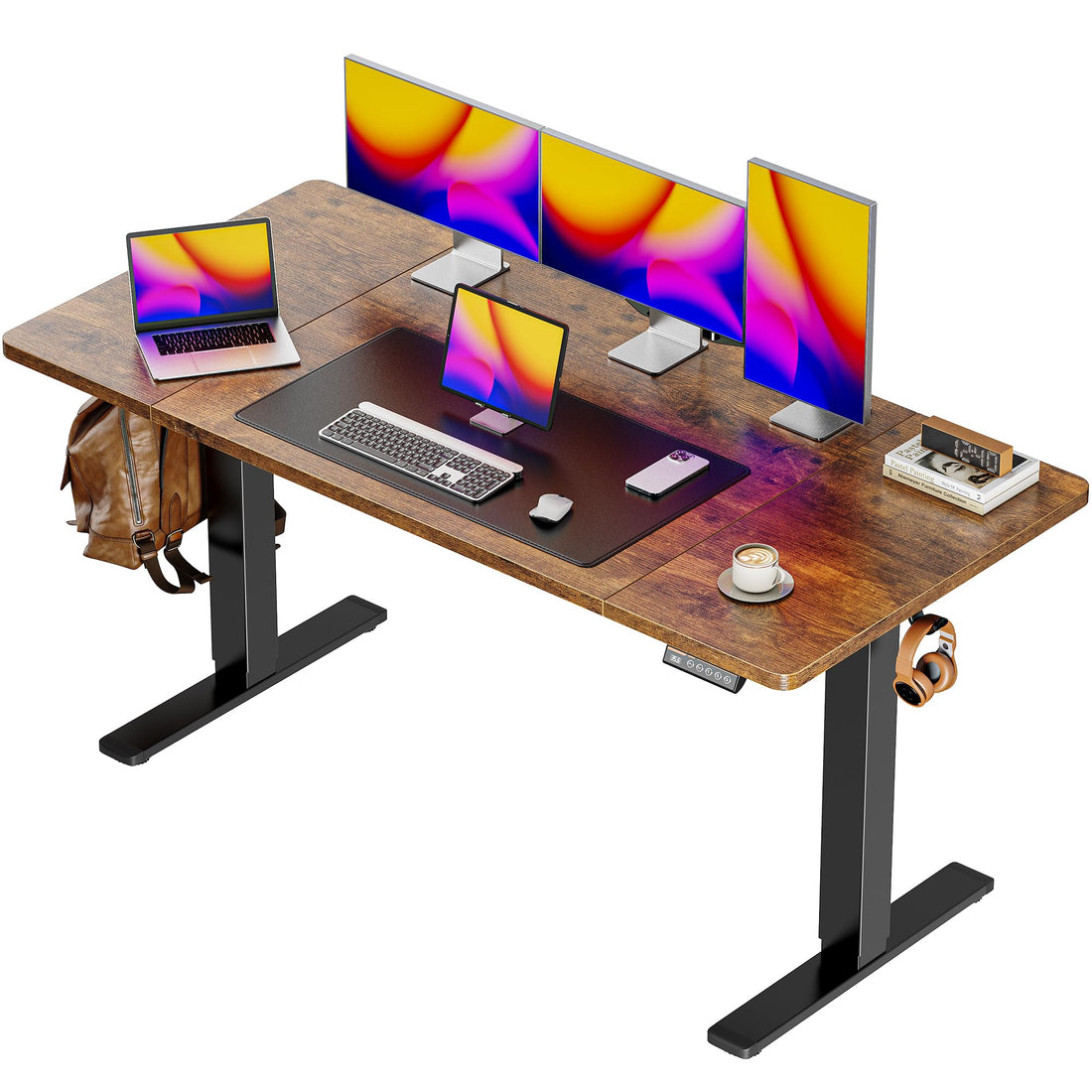 Huuger 55"x28" Large Electric Standing Desk, Black