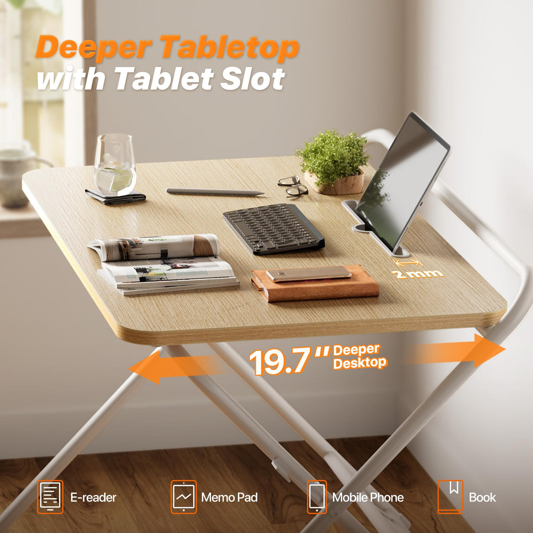 Huuger 24" Folding Desk, Rustic Brown