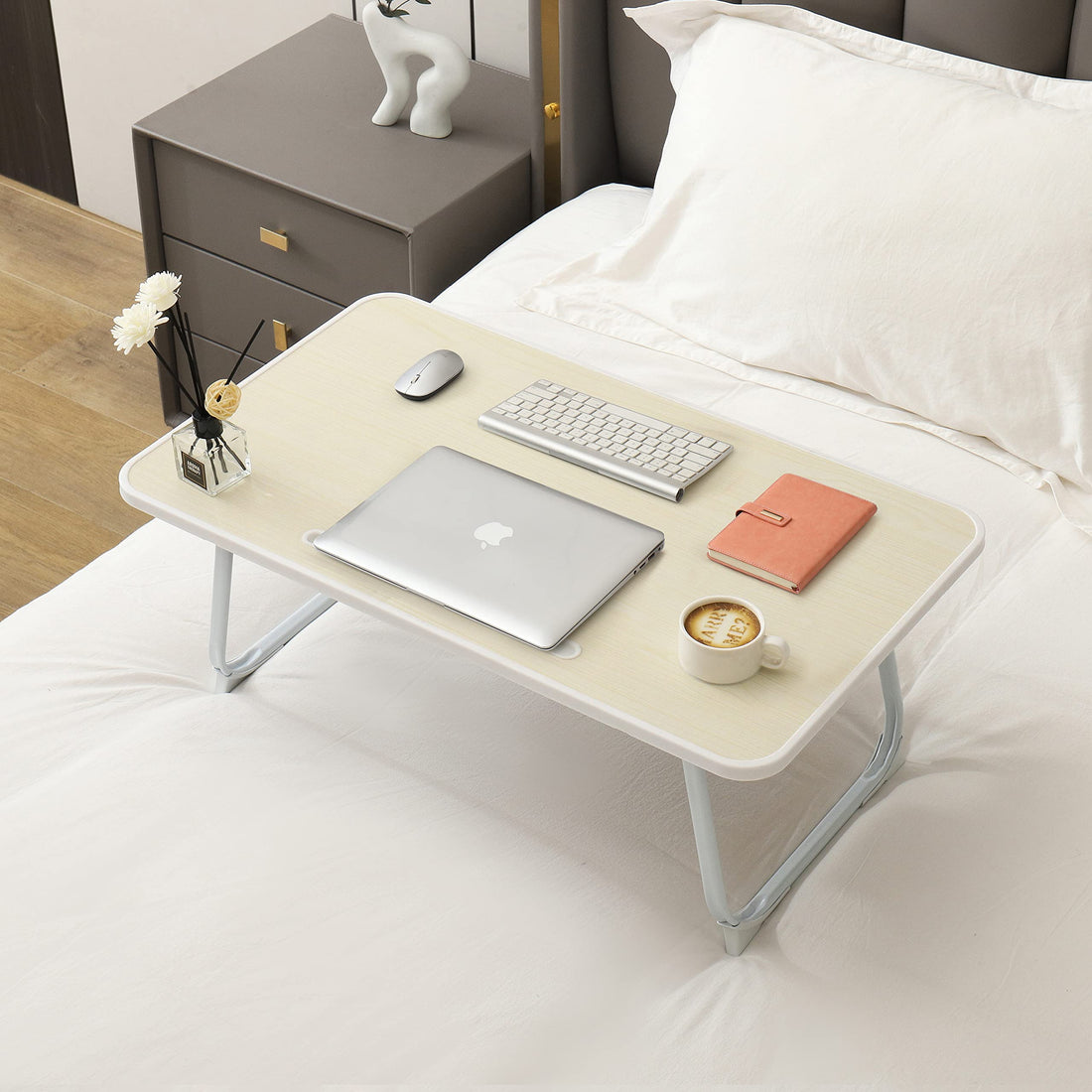 Extra Large 28"x16" Foldable Laptop Bed & Floor Table – Brown