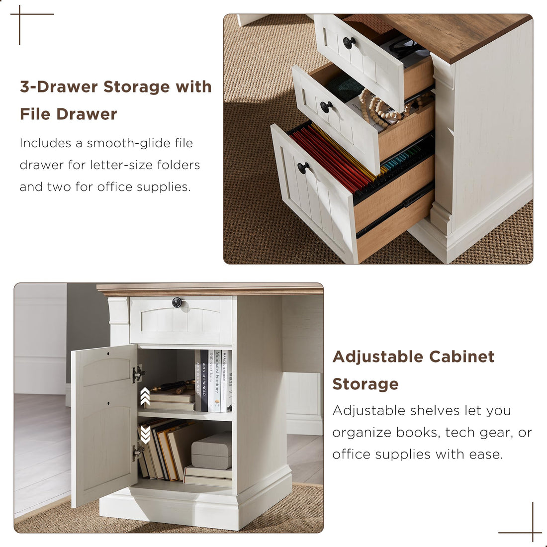 OKD 60" L-Shaped Executive Desk with Hutch & Storage