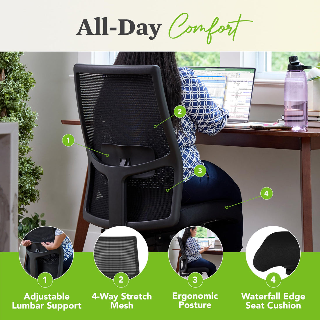 HON Ignition 2.0 Office Chair, Black