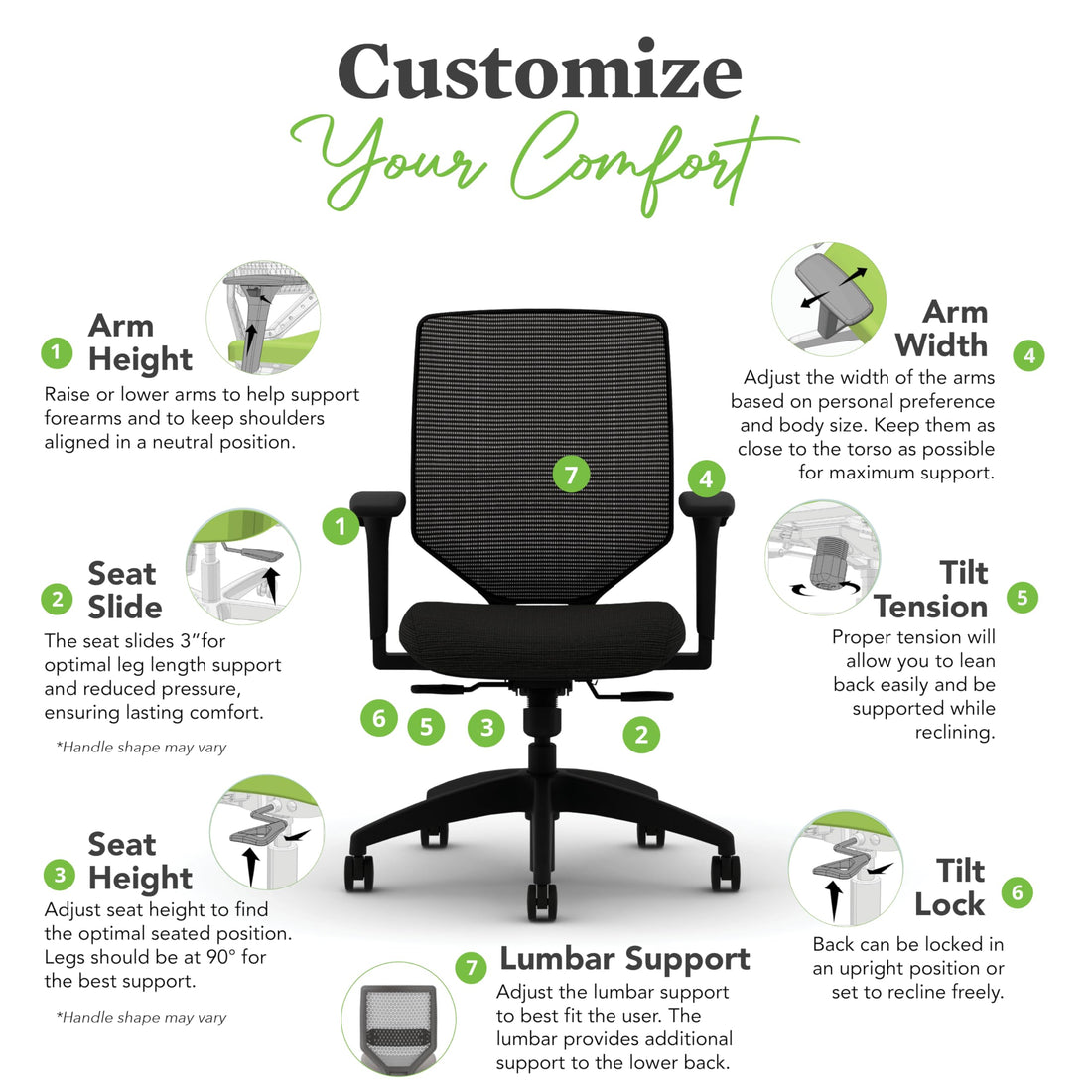 HON Solve Ergonomic Mesh Office Chair, Black
