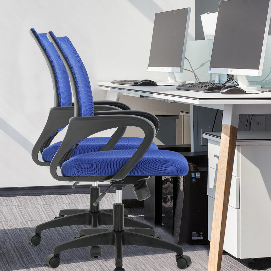 BestOffice Ergonomic Mid-Back Office Chair, Black