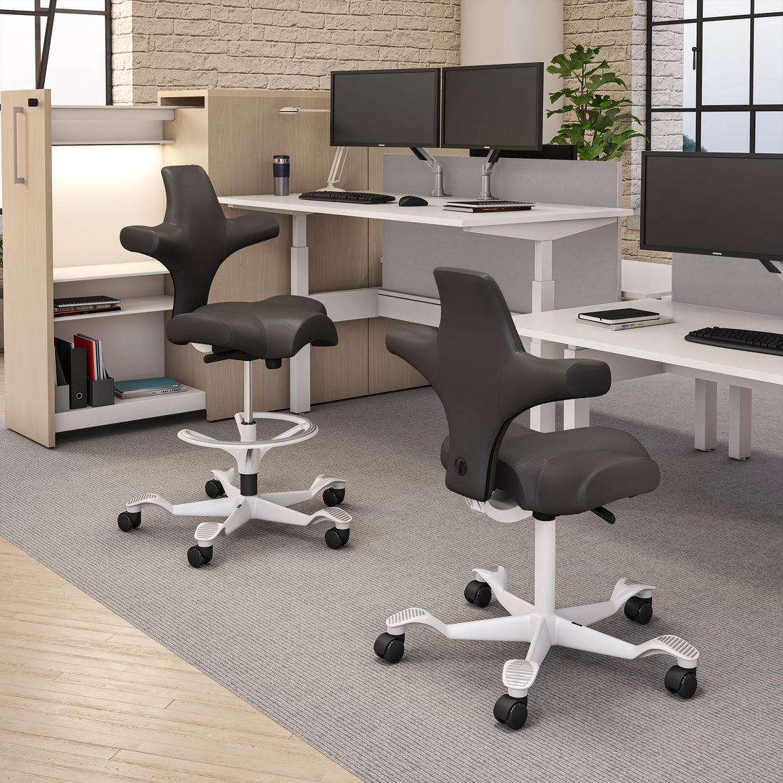 HAG Capisco Adjustable Desk Chair, Chestnut Brown