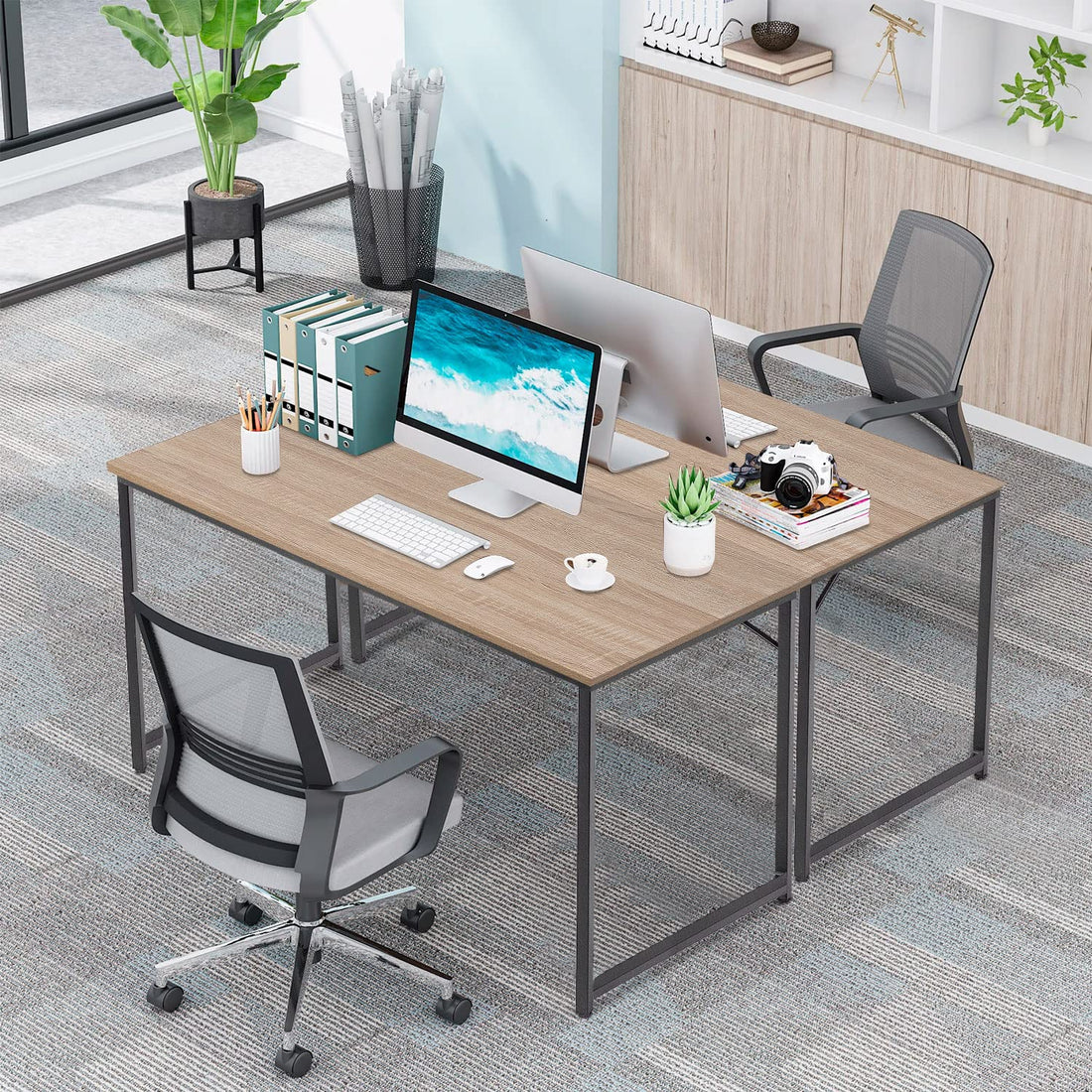 PayLessHere 32" Black Computer Desk with Metal Frame