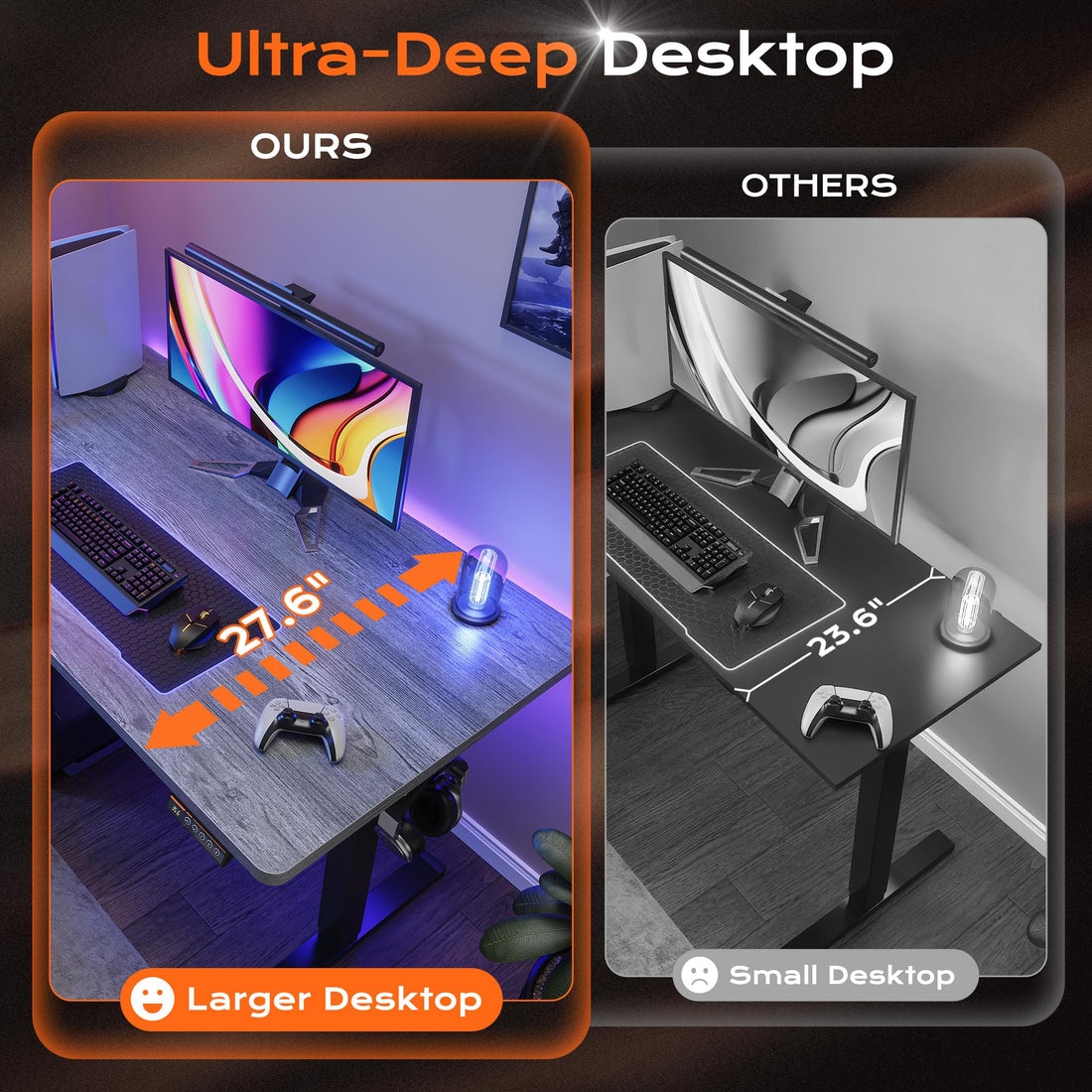 Huuger 55"x28" Large Electric Standing Desk, Black