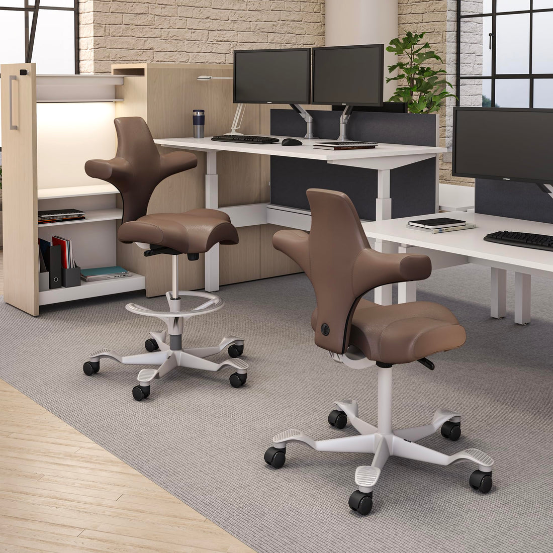 HAG Capisco Adjustable Desk Chair, Chestnut Brown