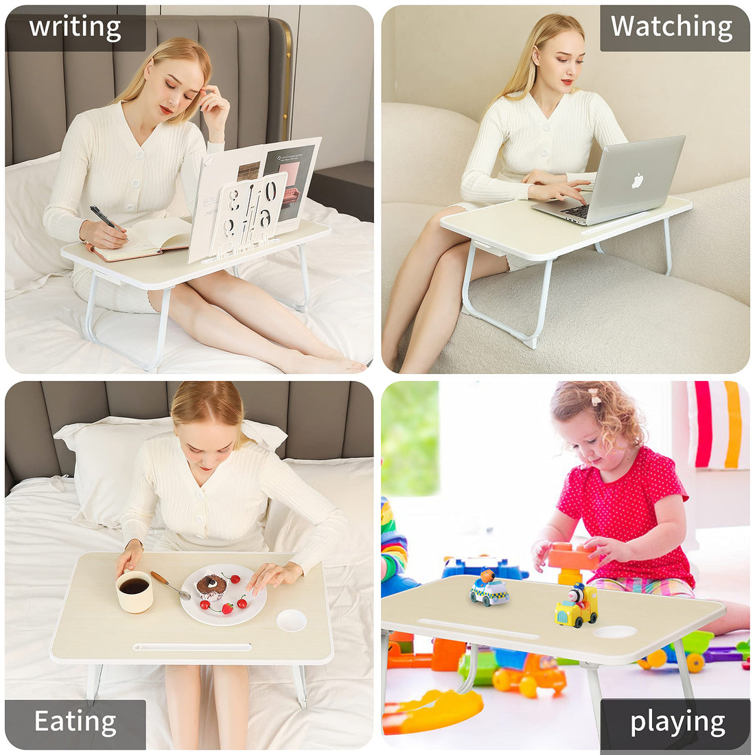 Extra Large 28"x16" Foldable Laptop Bed & Floor Table – Brown