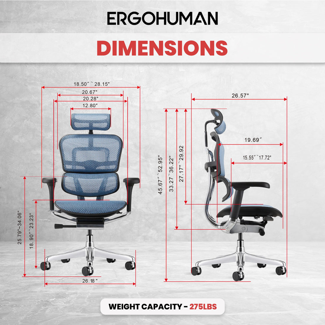 Ergohuman Eurotech Mesh Chair, Black