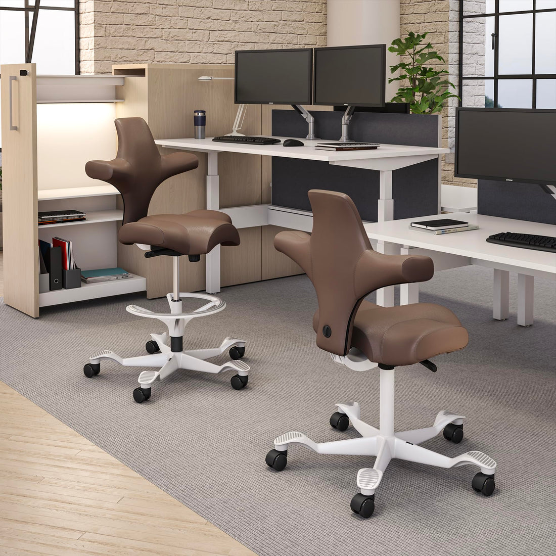 HAG Capisco Adjustable Desk Chair, Chestnut Brown