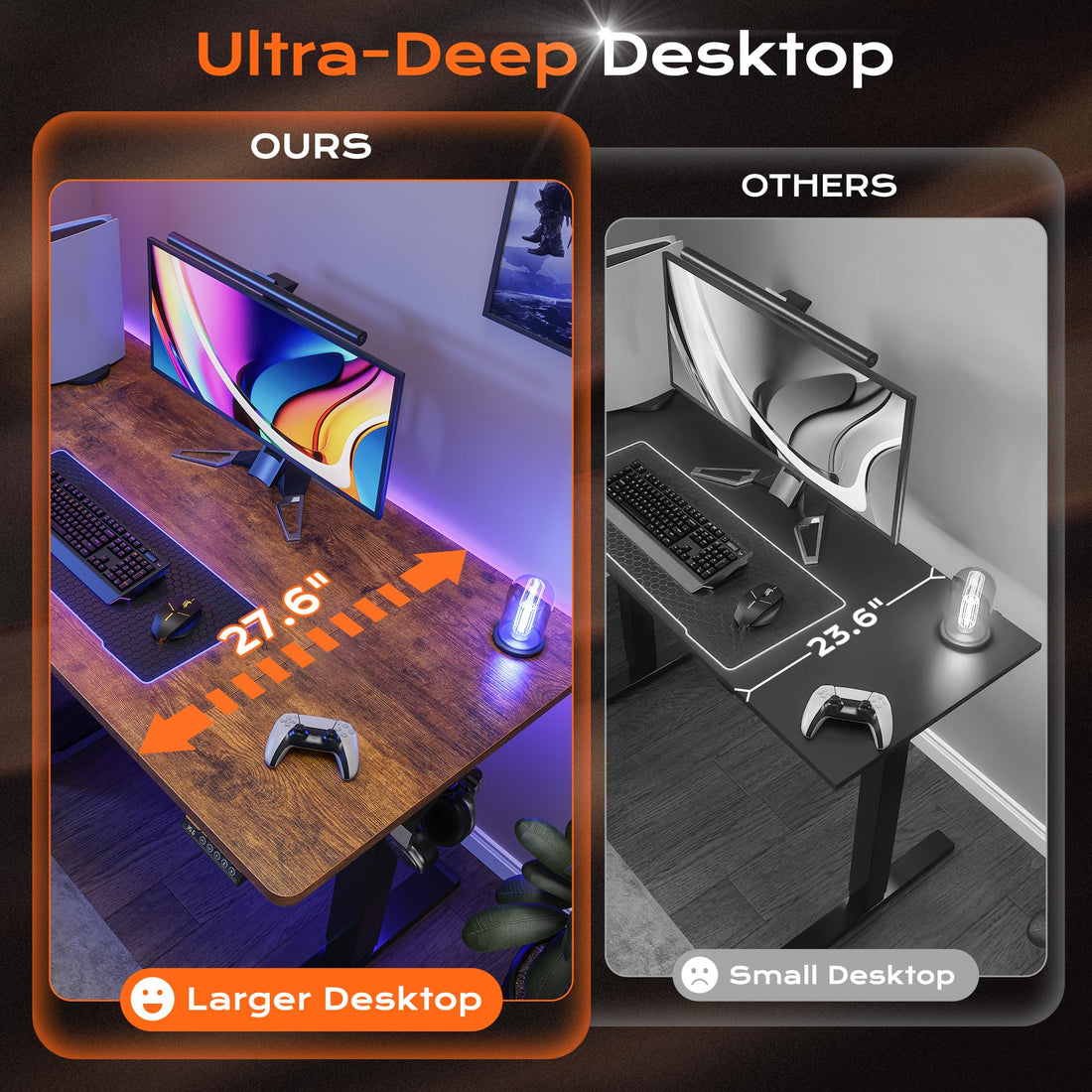 Huuger 55"x28" Large Electric Standing Desk, Black