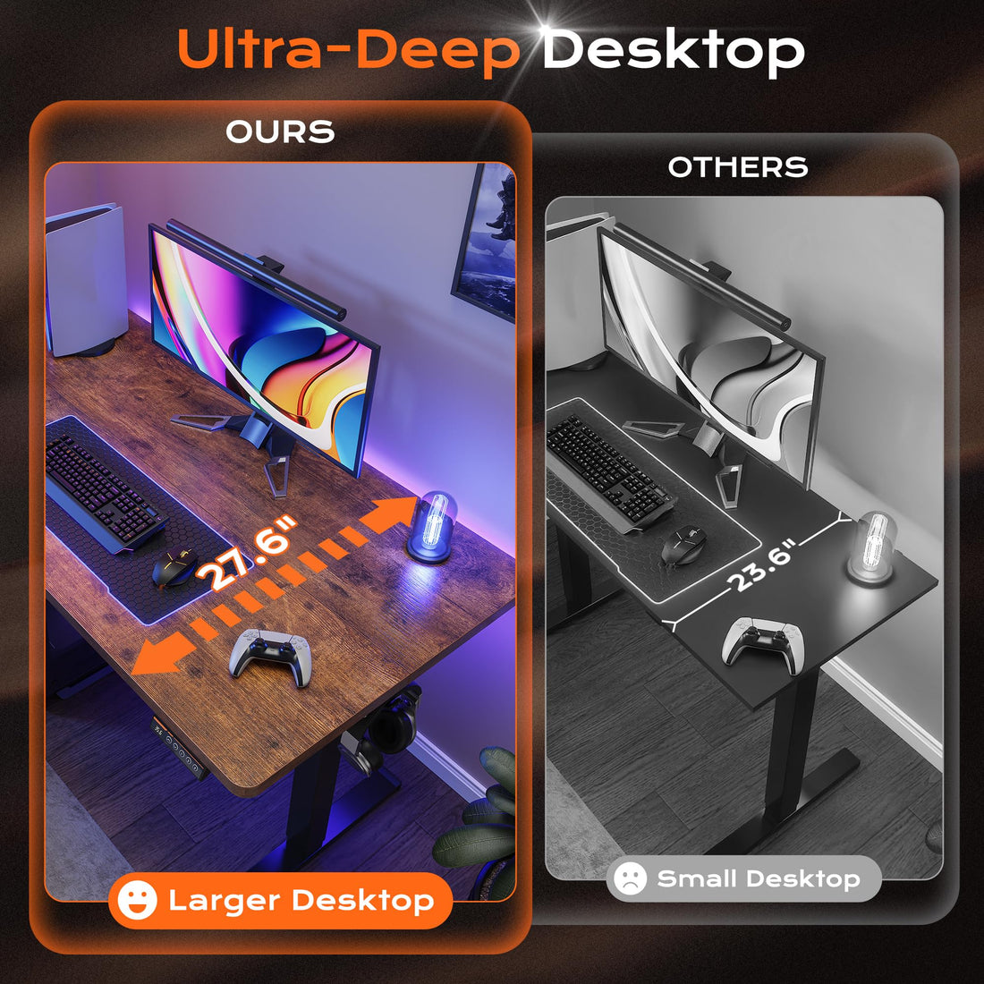 Huuger 55"x28" Large Electric Standing Desk, Black
